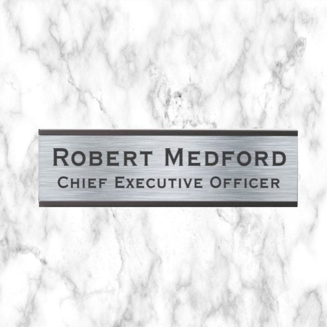 Letrero Para Puerta Rótulos Faux Plata Moderno Puerta Rótulo Nombre Pl (Subido por el creador)