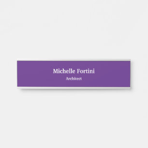 Letrero Para Puerta Royal Purple Professional Plain Modern Elegant