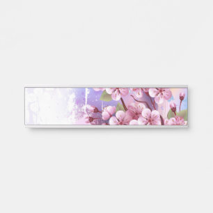 Letrero Para Puerta Sakura rosa sobre fondo de pintura
