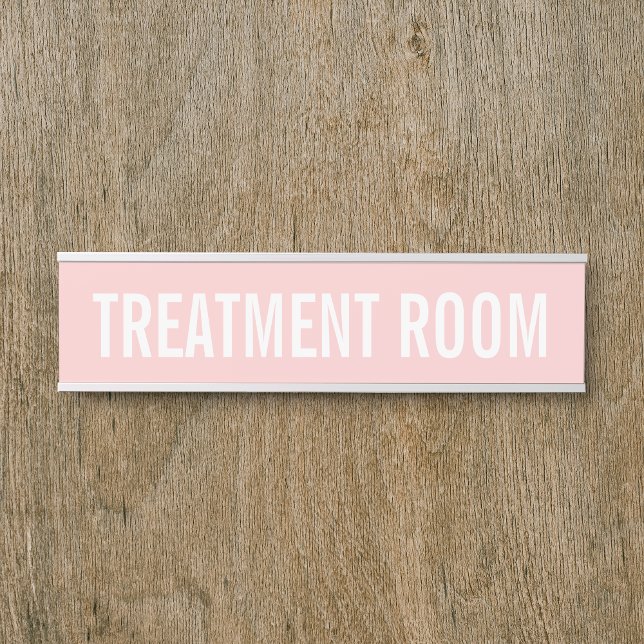 Letrero Para Puerta Salón Femenino De Belleza Rosa De Rubor (Feminine blush pink and white door sign)
