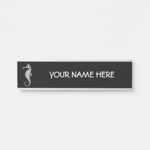 Letrero Para Puerta Seahorse White
