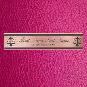 Letrero Para Puerta Señales de puerta de abogado en oro rosa