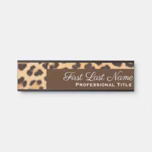 Letrero Para Puerta Señales de puerta de oficina con estampado de leop