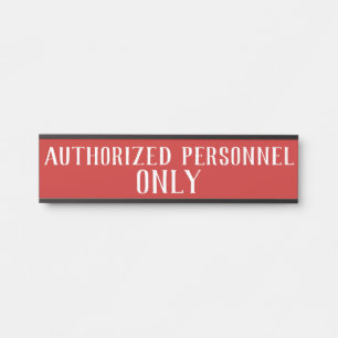Letrero Para Puerta Señales de Solo Personal Autorizado - Señal Roja