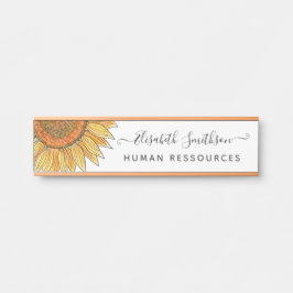 Letrero Para Puerta Sencilla acuarela Sunflower Profesional Floral