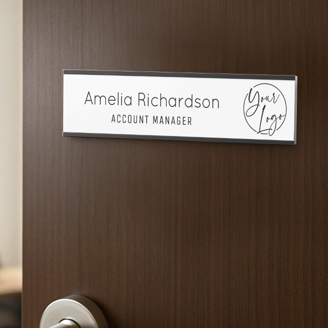 Letrero Para Puerta Simple Business Logo Employee Name Job Title (Subido por el creador)