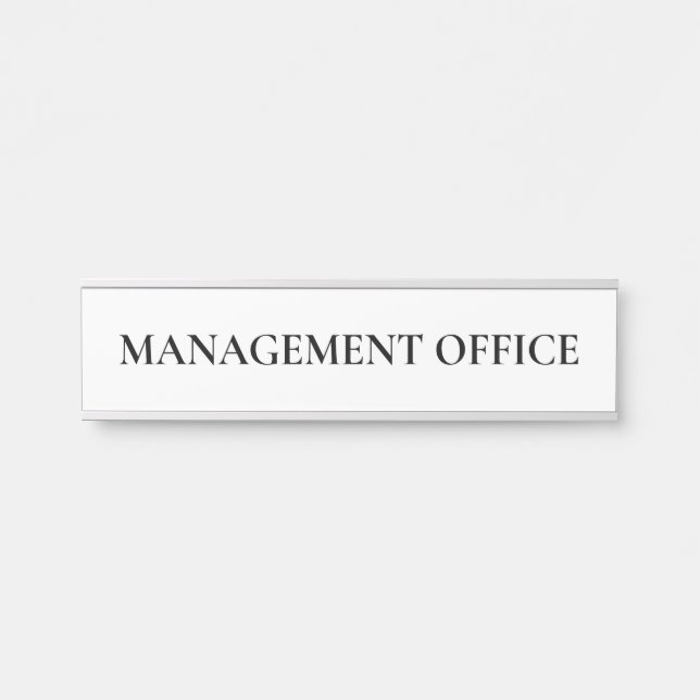 Letrero Para Puerta Simple White Classic Management Office (Anverso)