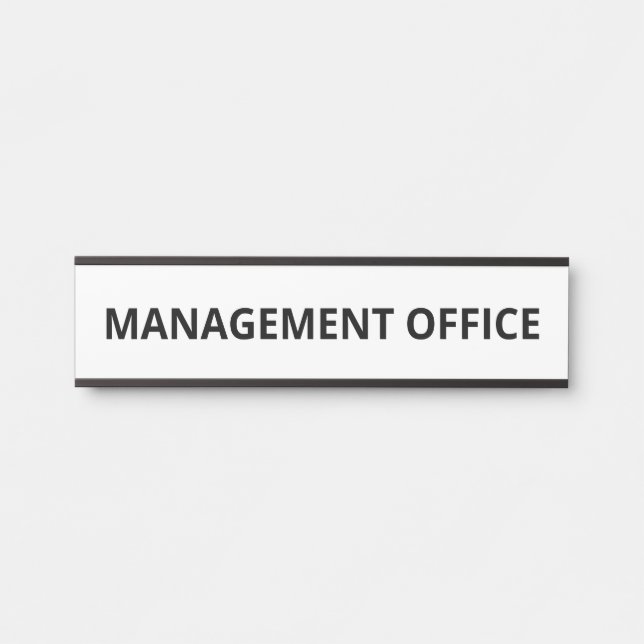 Letrero Para Puerta Simple White Management Office (Anverso)