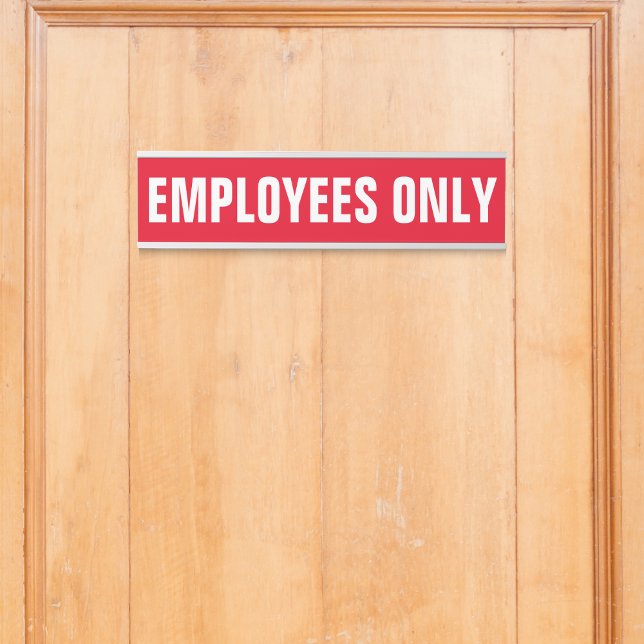 Letrero Para Puerta Solo Empleados Oficina Empresarial Rojo (Employees Only Business Office Red Door Sign)