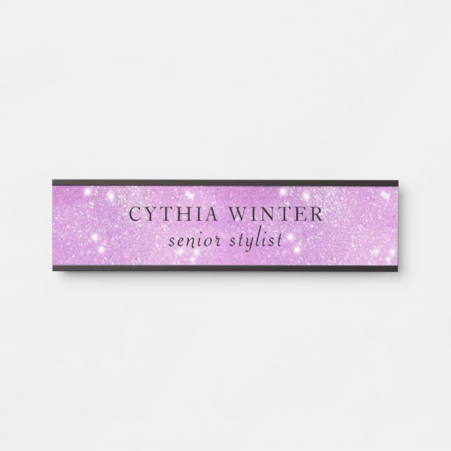 Letrero Para Puerta Sparkling Galaxy Stylist Nameplate (Anverso)