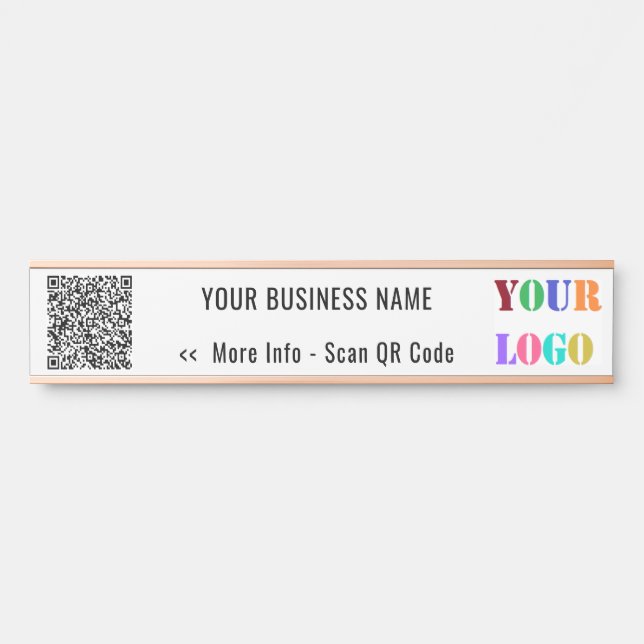 Letrero Para Puerta Su código QR y su Rótulo de puertas comerciales co (Anverso)