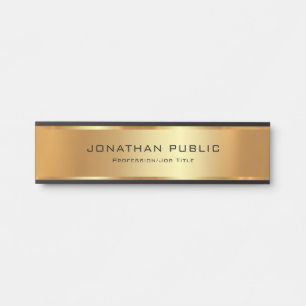 Letrero Para Puerta Su Personalizado Texto Aquí Elegante Glamour Negro