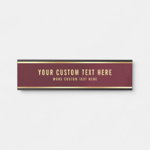 Letrero Para Puerta Su texto Personalizado aquí elegante plantilla mod