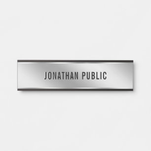 Letrero Para Puerta Su Texto Personalizado Elegante Moderno Simple Pla
