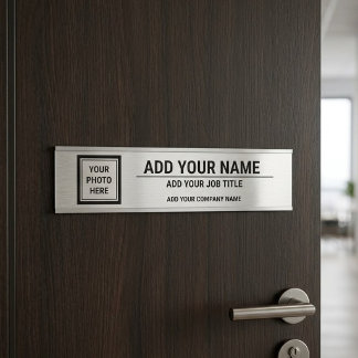 Letrero Para Puerta Subir Foto Agregar Nombre - Título del Trabajo y N