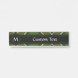 Letrero Para Puerta Tartán verde, negro, rojo y blanco