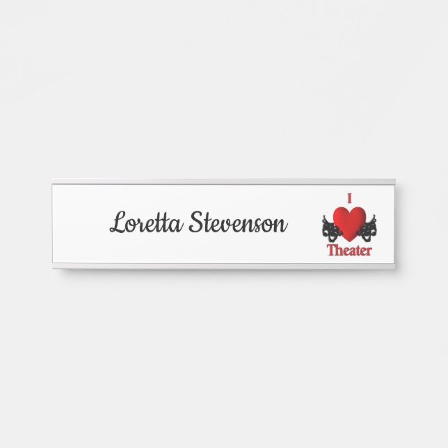 Letrero Para Puerta Teatro I Heart Personal (Anverso)