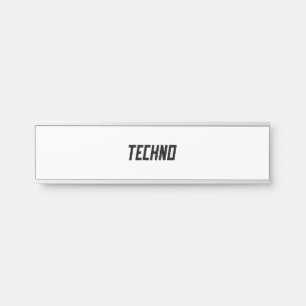 Letrero Para Puerta TECHNO Music