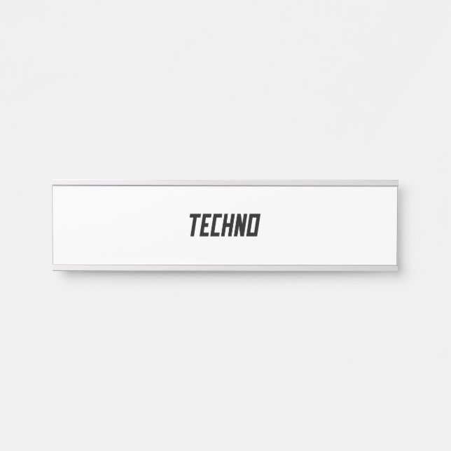 Letrero Para Puerta TECHNO Music (Anverso)