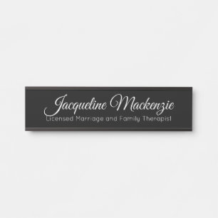 Letrero Para Puerta Terapeuta Familiar y Matrimonial Licenciado Negro 