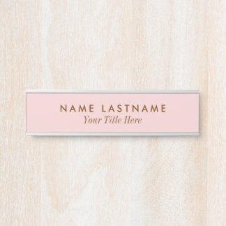 Letrero Para Puerta Título Minimalista Giro simple rosado moderno de R
