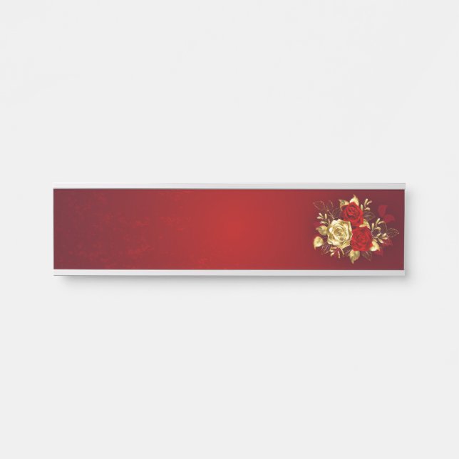 Letrero Para Puerta Tres Rosas Joyas (Anverso)