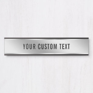 Letrero Para Puerta Tu Texto Personalizado Plantilla de Plata Crea Tu