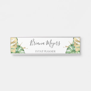 Letrero Para Puerta Verdor Oro Palm Tropical deja negocio