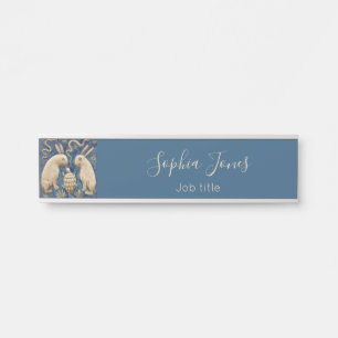 Letrero Para Puerta Vintage español Tile Animal Rabbit Tortoise Blue