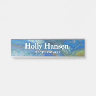 Letrero Para Puerta Waterfall AcrylFlow Art Desk Nameplate