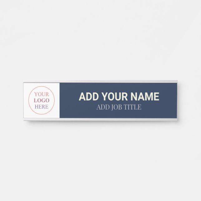 Letrero Para Puerta Your Business Logo Here Hangling Name Plate (Anverso)