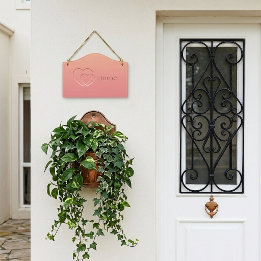 Letrero Personalizado para Puerta con Corazón de G
