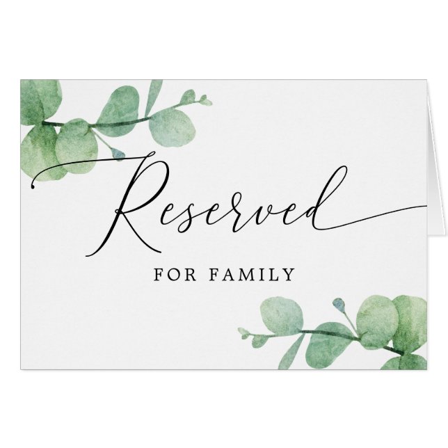 Letrero Reservado | Boda de Jardín de Eucalipto El (Anverso (Horizontal))