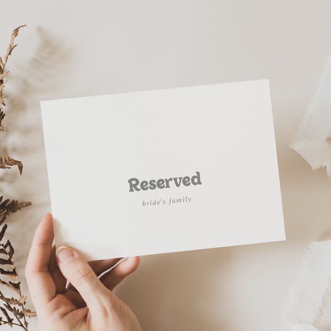 Letrero Reservado de Boda Minimalista Formal Elega (Subido por el creador)