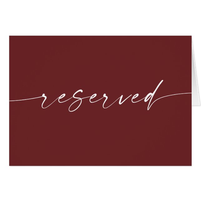 Letrero Reservado de Vino Tinto Profundo | Boda Ot (Anverso (Horizontal))