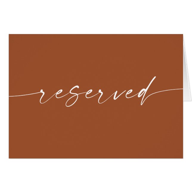 Letrero Reservado Sienna | Boda Otoñal Rústica Ter (Anverso (Horizontal))