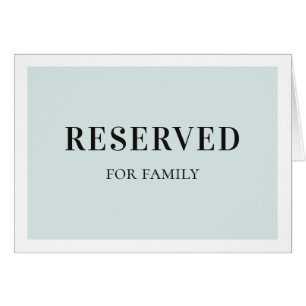 Letrero reservado simple azul. Boda clásica elegan