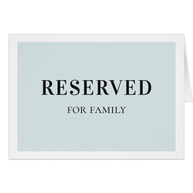 Letrero reservado simple azul. Boda clásica elegan (Anverso (Horizontal))