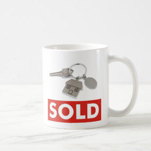 Letrero Vendido de Realtors de Taza de Café Té Roj