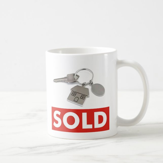 Letrero Vendido de Realtors de Taza de Café Té Roj (Derecha)
