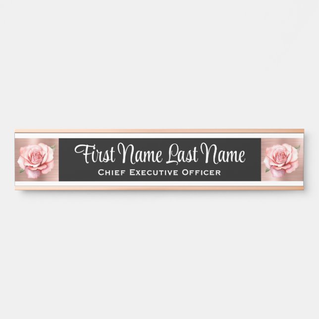 Letreros de placa de nombre de flores de rosas par (Anverso)