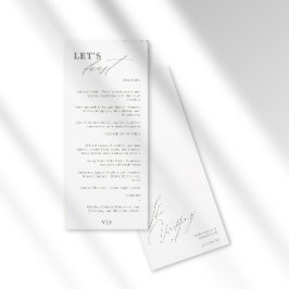 Let's Feast Modern Calligraphy Green Boda Menu