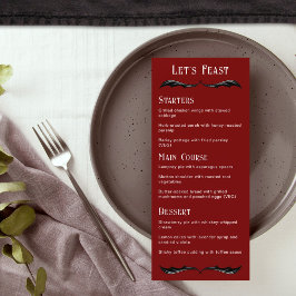 Let's Feast Red Black Dragon Fantasy Boda Menu