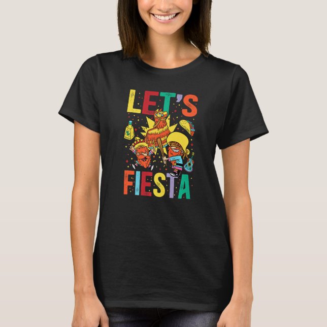 Let's Fiesta Cinco De Mayo Camisa Mexicana Hombre  (Anverso)