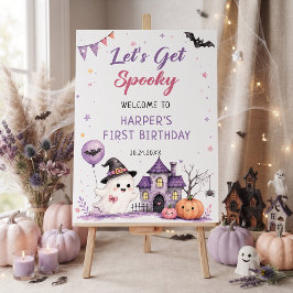 Let's Get Spooky Halloween Birthday Welcome Sign