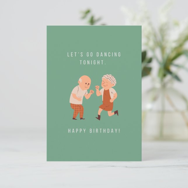 Let's Go Dancing Birthday Card (Anverso de pie)