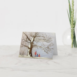 Let's Go Sledding Navidad Card