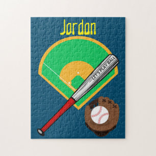 "Let's Play Ball" Baseball Puzzle with Name!