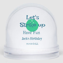 Let's strike up have fun green ball birthday name