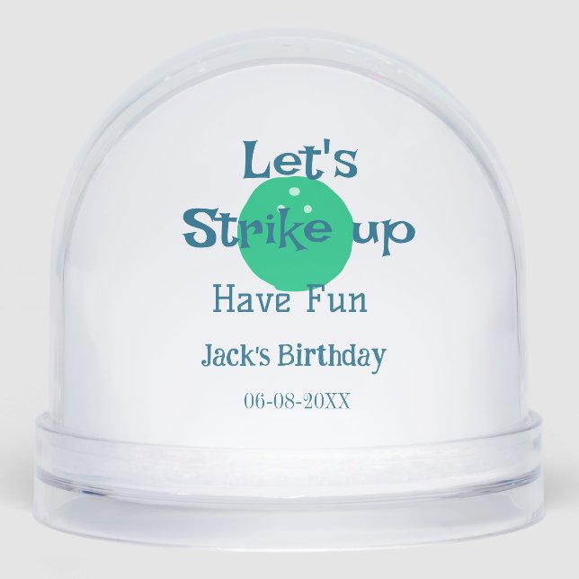 Let's strike up have fun green ball birthday name  (Anverso)
